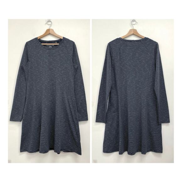 Toad & Co Windmere II Tencel Organic Cotton Long-Sleeve Fit & Flare Dress Large - Picture 2 of 14